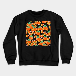 Candy Corn and Candy Pumpkins Tile (Blue) Crewneck Sweatshirt